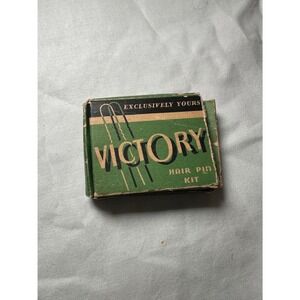 Vintage WWII Victory Hair Pin Kit Box Vicky Victory Save Steel Home Front Decor